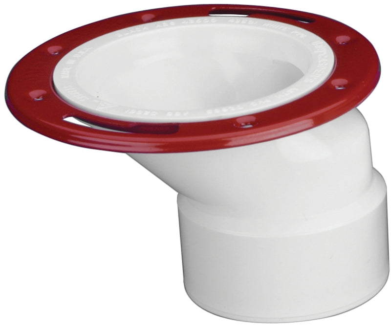 Oatey 43501 Closet Flange, 3, 4 in Connection, PVC, White, For: 3 in, 4 in Pipes