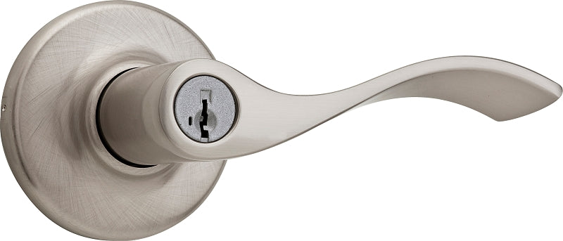 Weiser Elements Belmont Series 9GLC5350-034 Entry Lever, Levers Lock, Satin Nickel, Residential, Universal Hand, 3 Grade