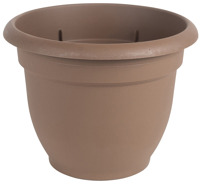 Bloem 20-56316CH Self-Watering Planter, 16 in Dia, 17-3/4 in W, Round, Plastic, Chocolate