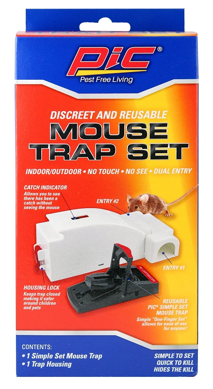 Pic MTK Mouse Trap Set, 8 in L, 4.2 in W, 2.9 in H