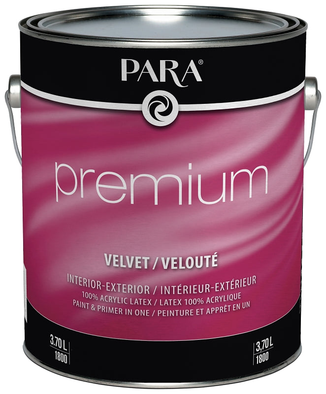 PARA Premium 1800-16 Interior/Exterior Paint, Velvet, White, 1 gal