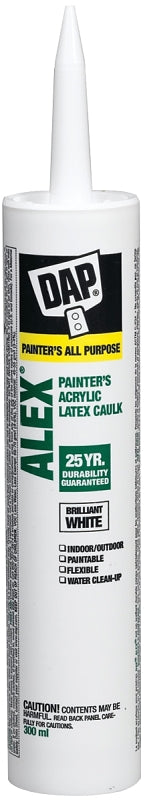 DAP ALEX 73630 Painter's Caulk, White, 40 to 100 deg F, 300 mL Cartridge