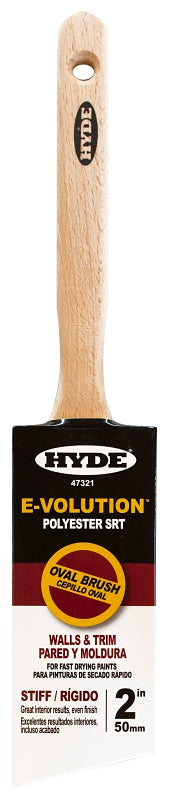 Hyde 47321 Paint Brush, Oval Brush, 2 in L Bristle, Polyester Bristle