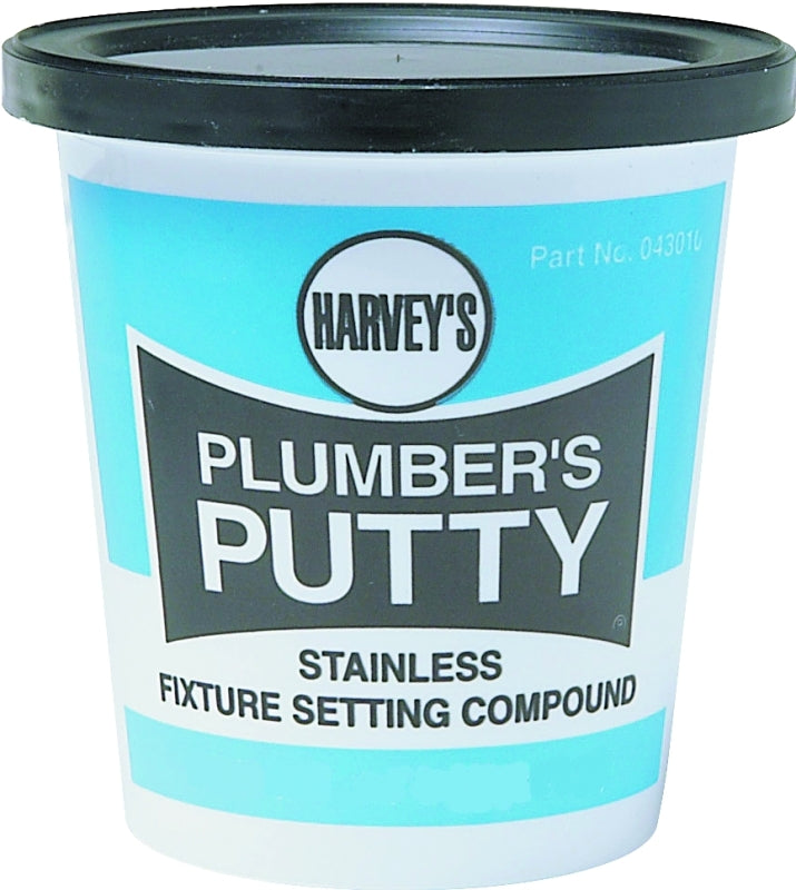 Harvey 043010 Plumbers Putty, Solid, Off-White, 14 oz Can