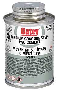 Oatey 31595 One-Step Cement, 118 mL, Liquid, Gray