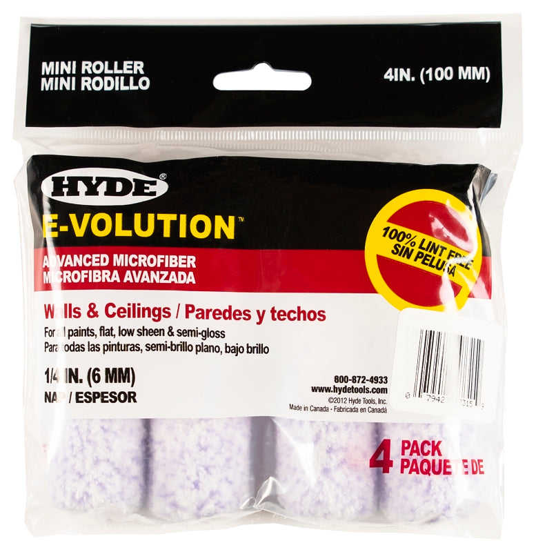 Hyde 47315 Mini Roller Cover, 1/4 in Thick Nap, 4 in L