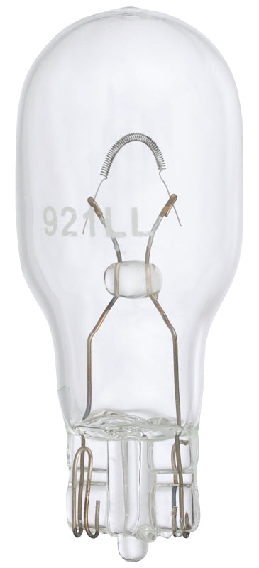 Peak 921LL-BPP Miniature Automotive Bulb, 12.8 V, 18 W, Incandescent Lamp, Wedge, Clear