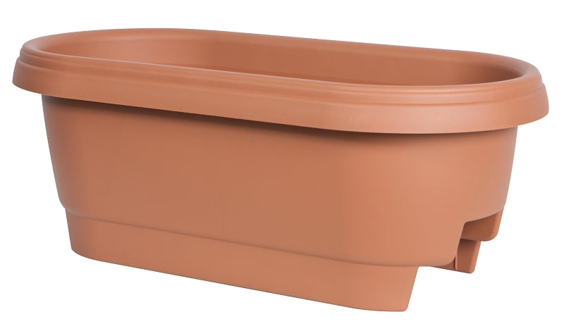 Bloem 477241-1001 Classic Deck Rail Box Planter, 11.9 in W, 23.9 in D, Plastic, Terra Cotta, Matte