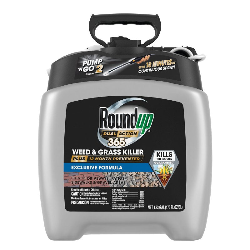 Roundup Max Control 365 5725204 Weed and Grass Killer, Liquid, Colorless, 1.33 gal