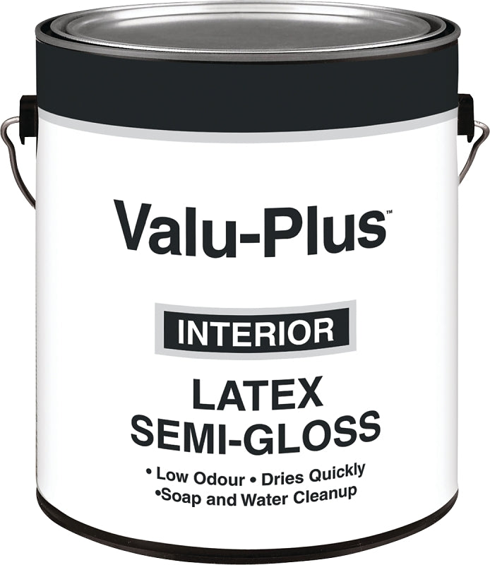 Valspar Value-Plus 457-1GAL Interior Paint, Semi-Gloss Sheen, Dover White, 1 gal, Can, 400 sq-ft Coverage Area