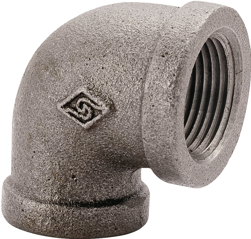 Prosource 2A-3/8B Pipe Elbow, 3/8 in, FIP, 90 deg Angle, Malleable Iron, SCH 40 Schedule, 300 psi Pressure