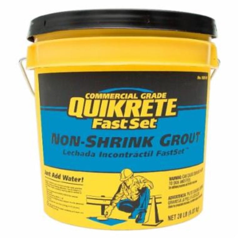 Quikrete FastSet Series 158524 Grout, Gray, Granular Solid, 20 lb Pail