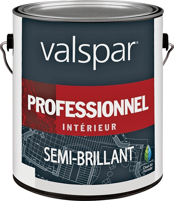 Valspar 11900 Series 11900-1GAL Interior Paint, Semi-Gloss Sheen, High-Hide White, 1 gal, Can