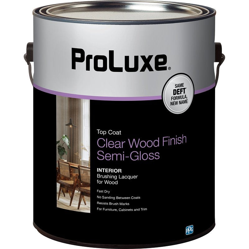 ProLuxe PLX011/01 Lacquer, Semi-Gloss, Liquid, Clear, 1 gal