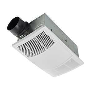 Broan PowerHeat Series BHFLED80 Heater Exhaust Fan, 12 A, 120 V, 80 cfm Air, 1.5 sones, LED Lamp, Infrared/Radiant