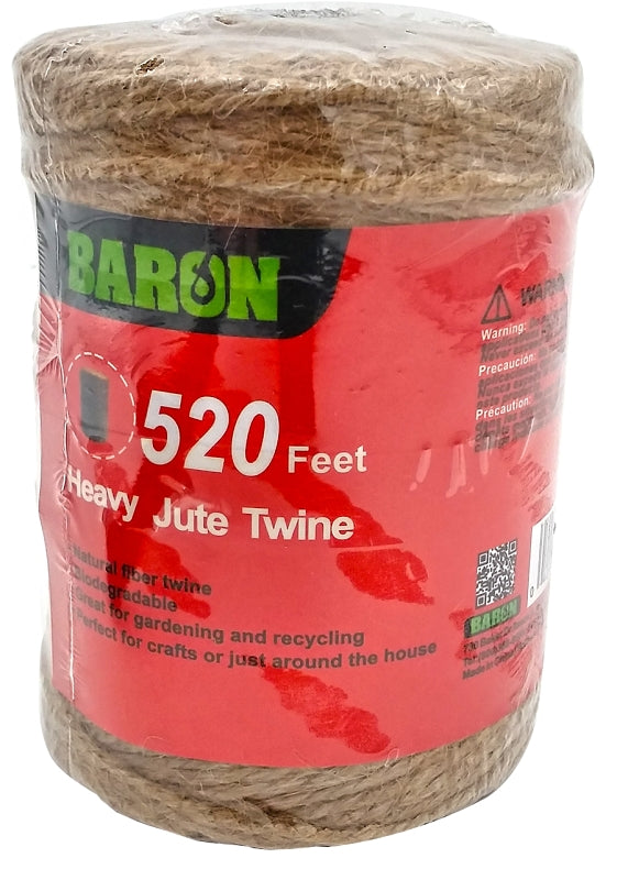 BARON 70308 Twine, 520 ft L, Jute, Green