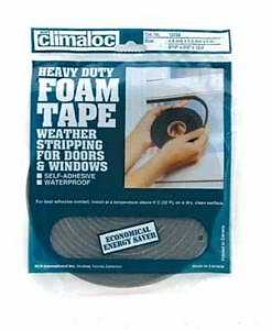 Climaloc CF12010 Insulating Foam Tape, 3/8 in W, 40 ft L, 3/16 in Thick, Polyethylene, White