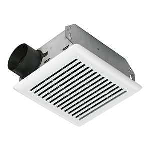 NuTone 696N Ventilation Fan, 7-1/2 in L, 7-1/4 in W, 0.9 A, 120 V, 50 cfm Air, Polypropylene/Steel, White