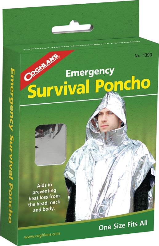 Coghlan's 1390 Emergency Survival Poncho, Metallized Aluminum/Polyethylene