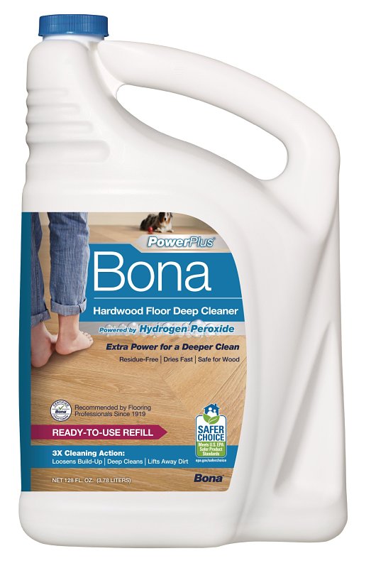 Bona PowerPlus WM850018001 Hardwood Floor Deep Cleaner Refill, 128 oz Bottle, Liquid, Mild, Clear