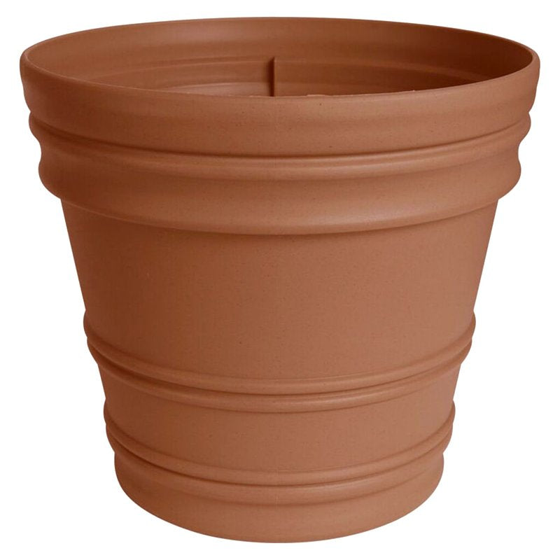 Bloem RR2246 Planter, 21-1/2 in W, Round, Rolled Rim, Resin, Terracotta