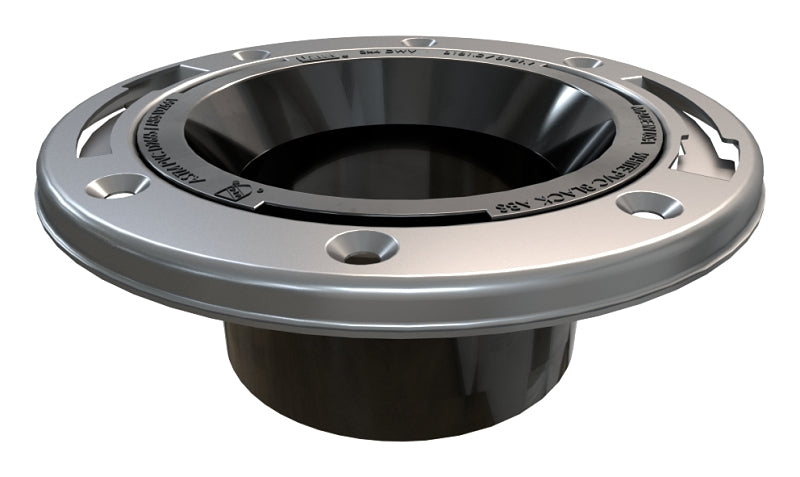 Oatey 43494 Closet Flange, 3, 4 in Connection, ABS, Black, For: 3 in, 4 in Pipes