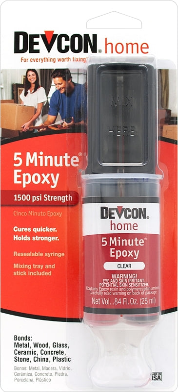 Devcon 20845 Epoxy Anchoring Adhesive, Amber, Liquid, 0.84 oz Syringe