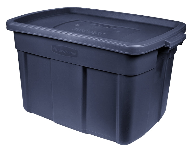 Rubbermaid Roughneck RMRT180000 Storage Box, Polyethylene, Dark Indigo, 23.9 in L, 15.9 in W, 16-1/2 in H