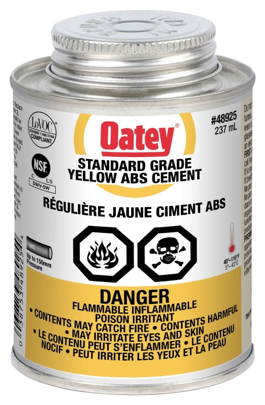 Oatey 31541 Pipe Cement, Liquid, Yellow, 236 mL