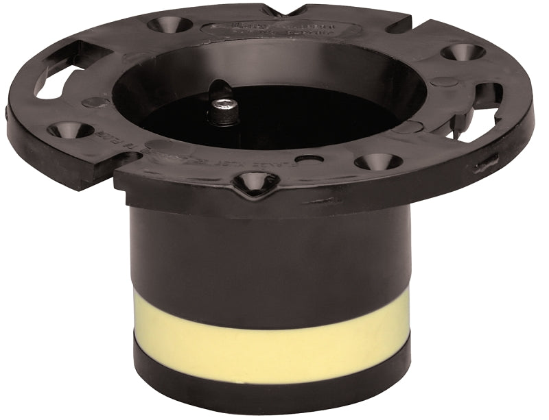 Oatey 43538 Closet Flange, 4 in Connection, ABS, Black, For: 4 in Pipes