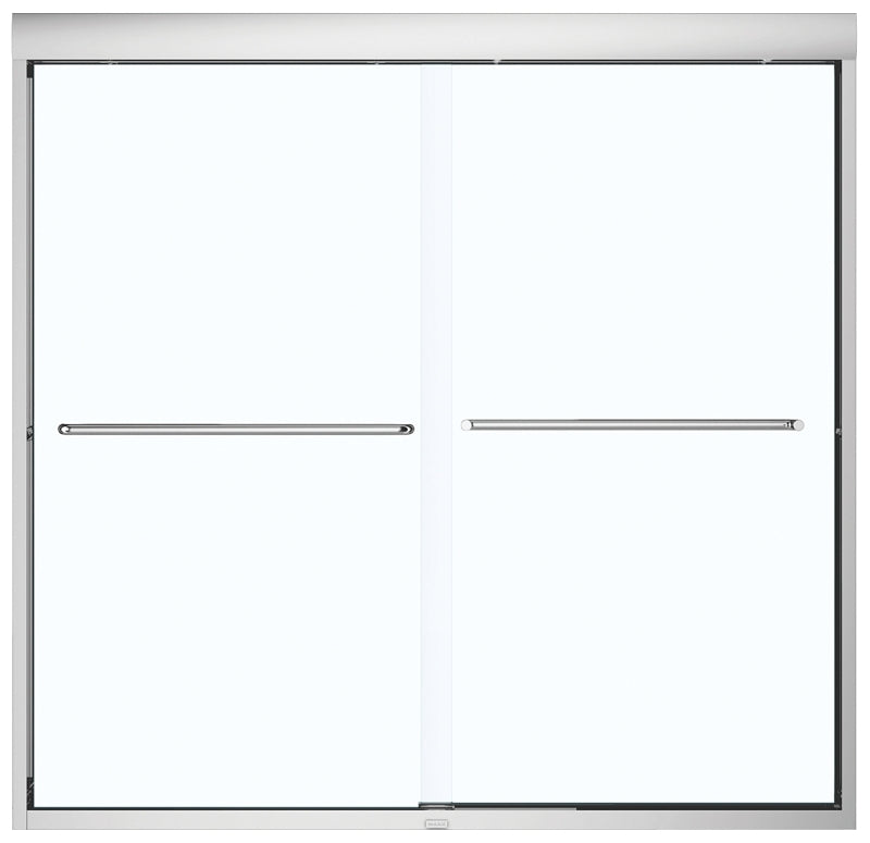 Maax Aura 135661-900-084000 Bathtub Door, Semi Frame, Clear Glass, Bypass/Sliding Door, 1/4 in Glass