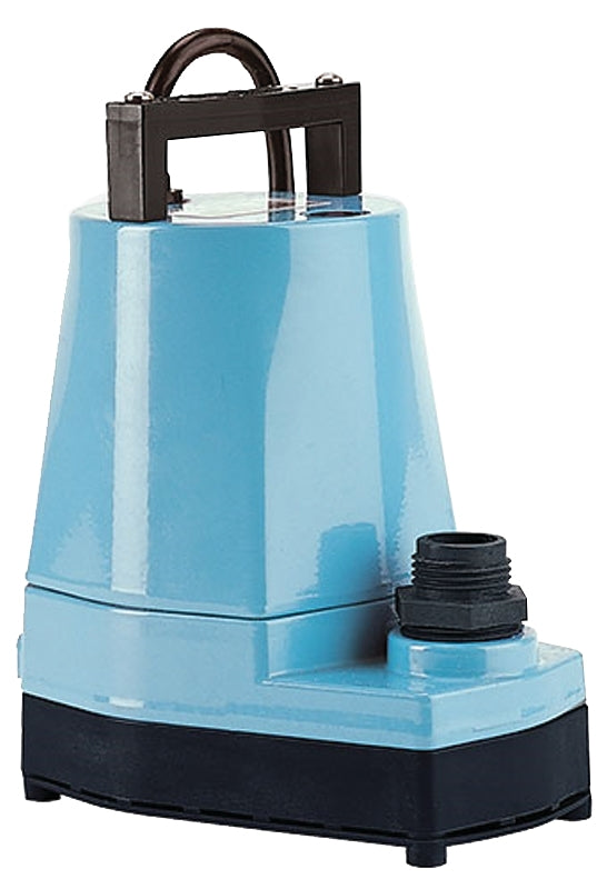 Little Giant 505005 Submersible Utility Pump, 115 V, 0.166 hp, 1 in Outlet, 26.3 ft Max Head, 1200 gph, Nylon Impeller