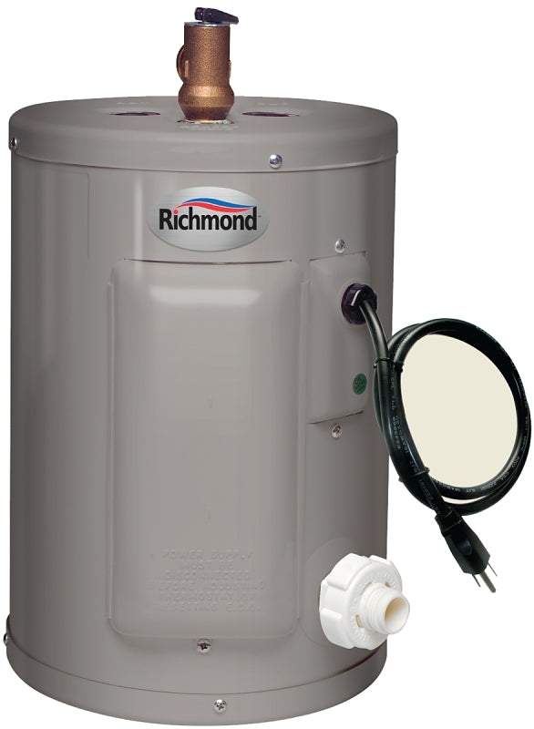 Richmond Essential Series 6EP2-1 Electric Water Heater, 120 V, 1440 W, 2.5 gal Tank, Wall Mounting, Stainless Steel