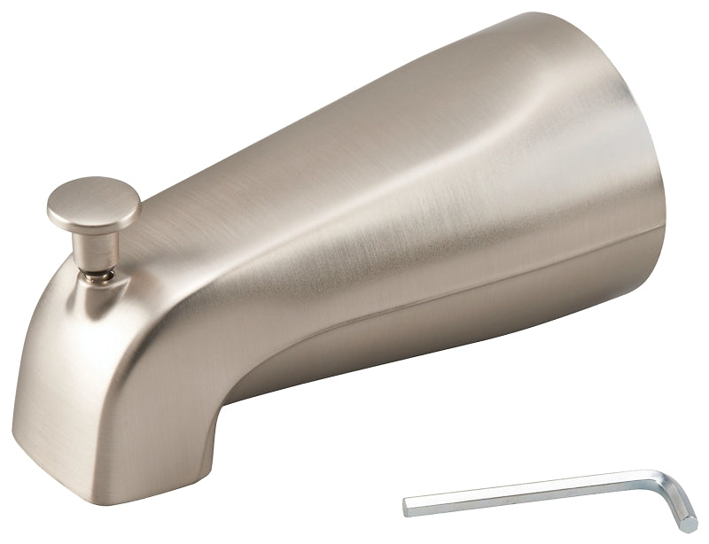 Moen M1481 Tub Spout, 1/2 in Connection, Slip, Copper, Brushed Nickel