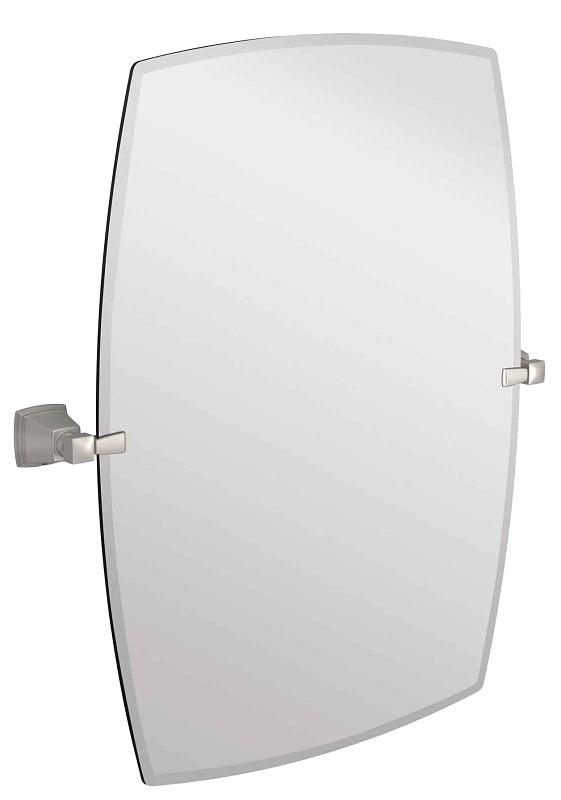 Moen Boardwalk Series Y3292BN Mirror, Rectangle, 22.79 in W, 26 in H, Brushed Nickel Frame, Post Mounting