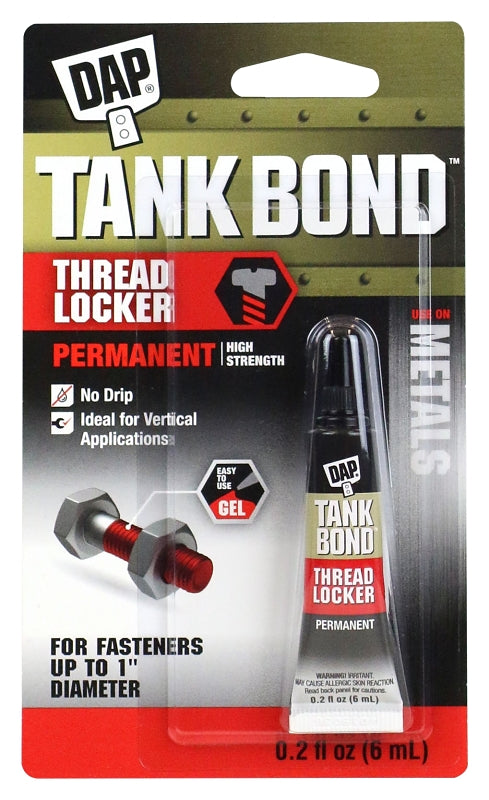 DAP 7079800166 Permanent Thread Locker, Red, Liquid, 0.2 oz Tube