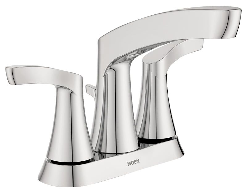 Moen Danika Series WS84633 Bathroom Faucet, 1.2 gpm, 2-Faucet Handle, Metal, Chrome Plated, 4 in Faucet Centers