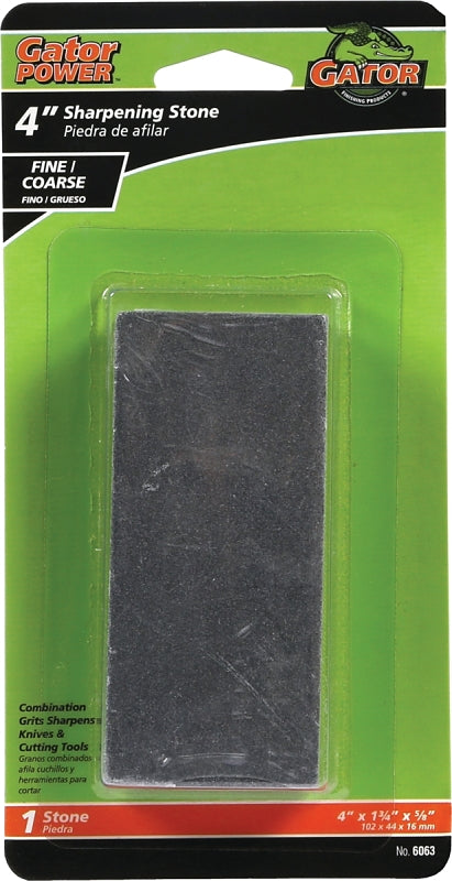 Gator 6063 Combination Sharpening Stone, 4 in L, 1-3/4 in W, 5/8 in Thick, Coarse/Medium, Silicone Carbide Abrasive