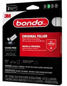 Bondo OR-2PK-ES Original Filler Ready Mix, 2 oz Pouch, Liquid Filler, Paste Hardener