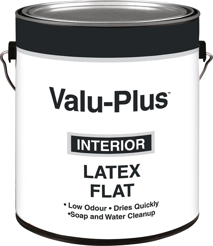 Valspar Value-Plus 257-1GAL Interior Paint, Flat Sheen, Dover White, 1 gal, Can, 350 to 400 sq-ft Coverage Area