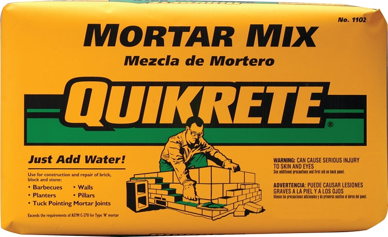 Quikrete 110210 Mortar Mix, Gray, Powder, 10 lb Bag