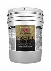 Pratt & Lambert Pro-Hide Gold Z8400 0000Z8493-20 Exterior Paint, Flat, Base 3, 5 gal