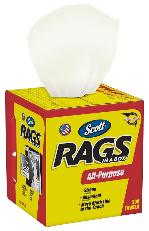 Scott 75260 Painter's Rag, 10 x 12 in, Cellulose Fiber, White