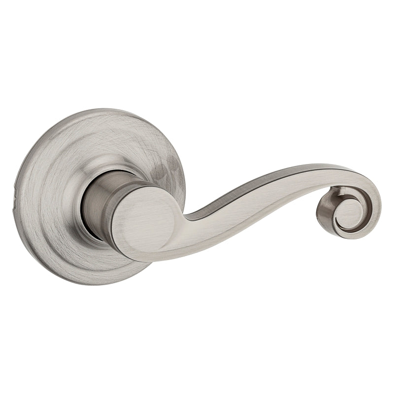 Kwikset Signature Series 720LL15CP Passage Door Lever, Non-Locking Lock, Satin Nickel, Zinc, Residential, 2 Grade