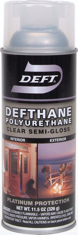 PPG Defthane 023-13 Polyurethane, Semi-Gloss, Liquid, Amber, 11.5 oz, Aerosol Can