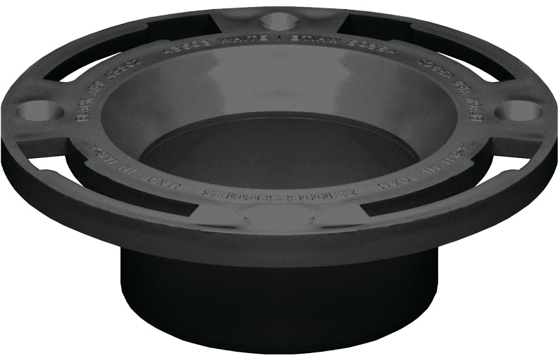 Oatey 43524 Closet Flange, 3, 4 in Connection, ABS, Black, For: 3 in, 4 in Pipes