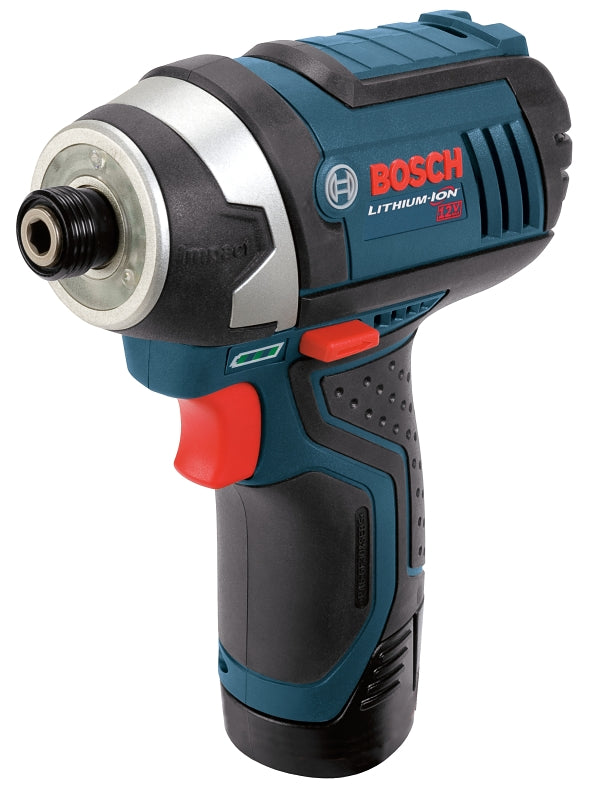 Bosch PS41-2A Impact Driver Kit, Battery Included, 12 V, 1.3 Ah, 1/4 in Drive, Hex Drive, 3100 ipm