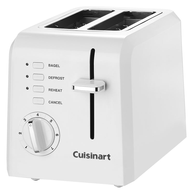 Cuisinart CPT-122 Electric Toaster, 900 W, 2 Slice/Hr, Manual Control, Plastic, White