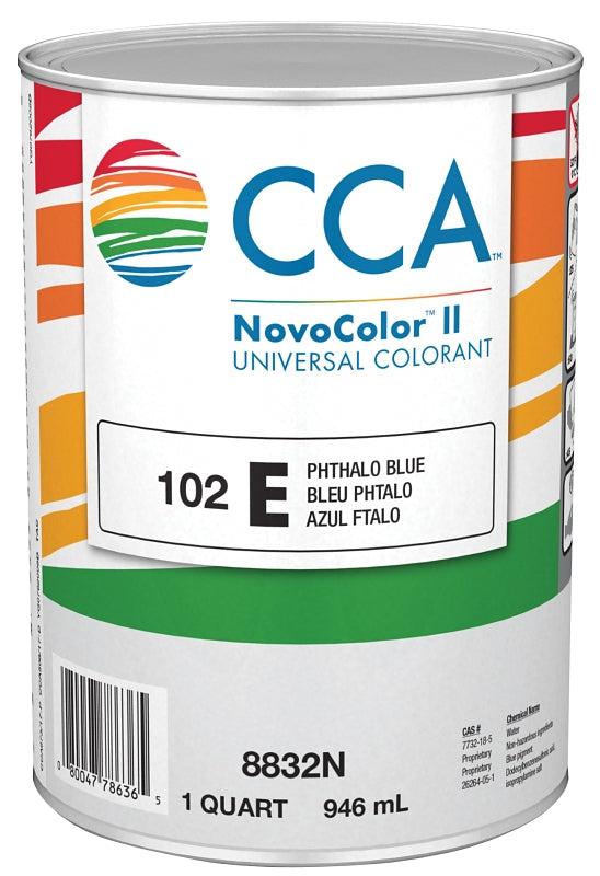 CCA NovoColor II Series 076.008832N.005 Universal Colorant, Phthalo Blue, Liquid, 1 qt