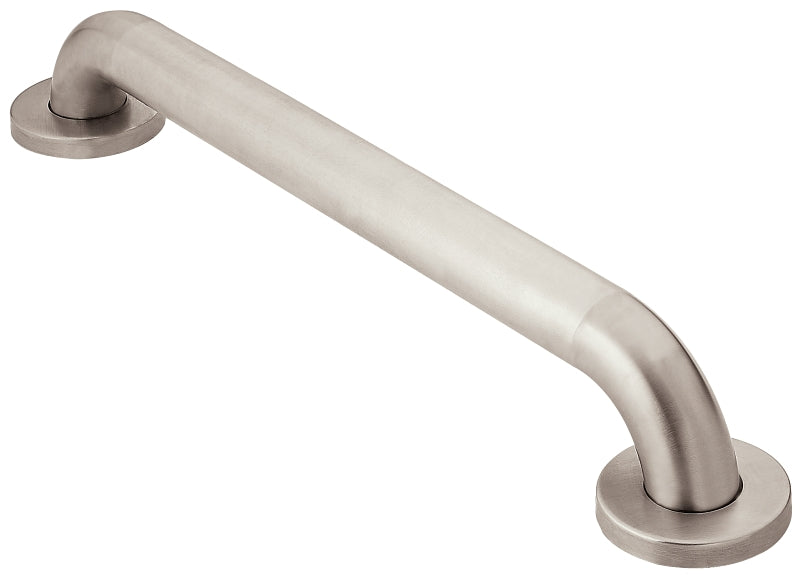 Moen LR8924P S.S Grab Bar, 24 in L Bar, 500 lb, Stainless Steel, Textured